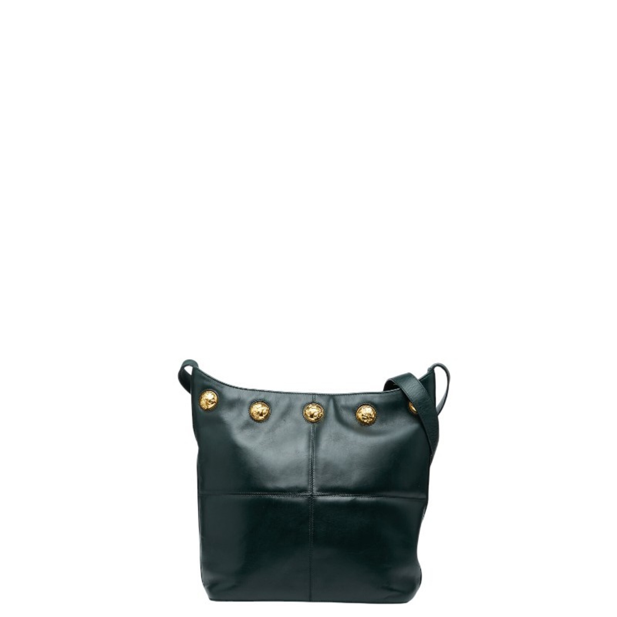 Salvatore Ferragamo Shoulder Bag In Green And Gold Leather For Women.